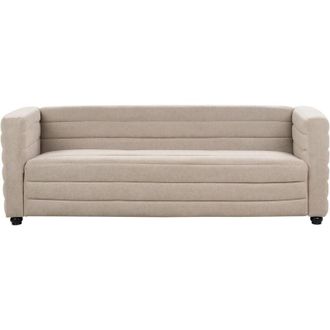 Beliani Beliani - Sof&aacute; De Tres Plazas De Estilo Moderno Tapizado En Tela De Poli&eacute;ster En Color Gris Pardo Con Patas Negras Hofn