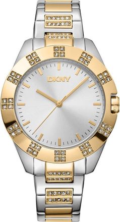 DKNY Two Tone Crystal Bracelet Watch in 2 Tone Ss/g at Nordstrom Rack