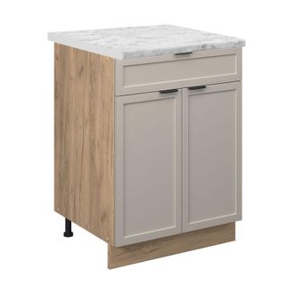 Vicco Muebles Bajos Fame-line, Grisbeige, 60 Cm Con Caj&oacute;n, Et M&aacute;rmol