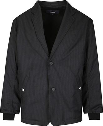 Comme Des Garçons Pinstripe Padded Jacket With Classic Lapels