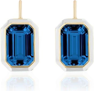 Goshwara Queen Emerald Cut Earrings in Deep Blue at Nordstrom