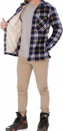 SOULSTAR Checked Shacket In Navy Plaid