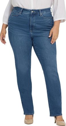NYDJ Nydj Plus Marilyn High-Rise Lake Notre-Dame Straight Leg Jean