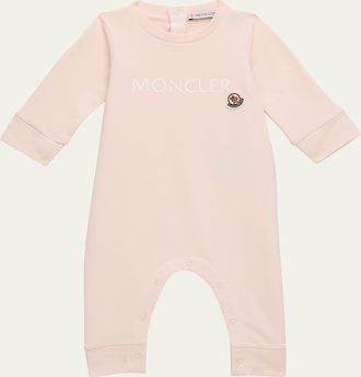 Moncler Girls Logo-Print Coverall, Size Newborn-12M