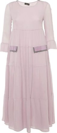 Emporio Armani Gelaagde zijden jurk - Paars