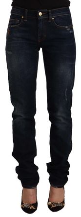 Gianfranco Ferre Washed Mid Waist Cotton Skinny Womens Jeans