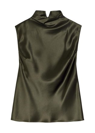 Nanushka Colson Draped Satin top - Dark Green - M (UK12 / M)