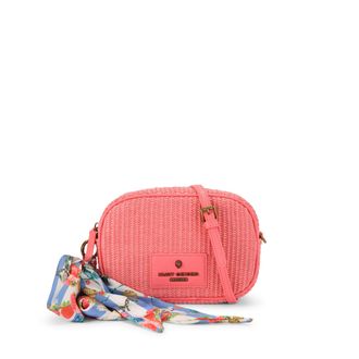 Kurt Geiger Womens Chiswick Raffia Camera Bag - Pink Fabric - One Size