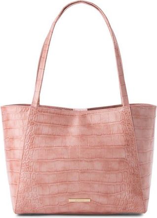 Brahmin Mona Croc Embossed Leather Tote in Blush at Nordstrom