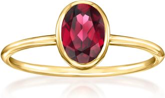 Ross-Simons Bezel-Set Rhodolite Garnet Ring in 14kt Yellow Gold
