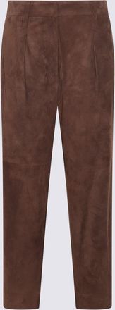 Brunello Cucinelli Brown Leather Pant