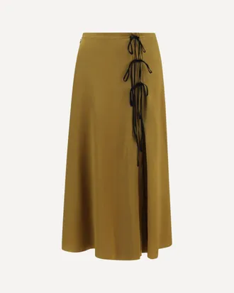 Ganni Satin midi Skirt with tie details Female 38