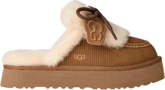 UGG Disquette Heritage - Dames - Pantoffels - Bruin - 35 EU - Leer - Schoenen