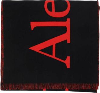 Alexander McQueen SS24 Scarf Black Red 7090114105Q1074