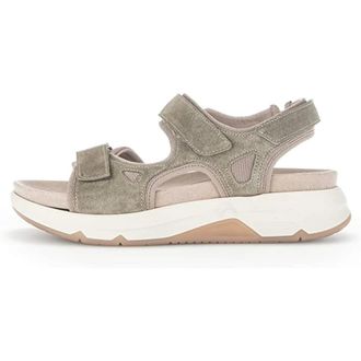 Gabor Plat sandalen - Dames - Schoenen - Beige - Maat: 38 1/2 EU Leer