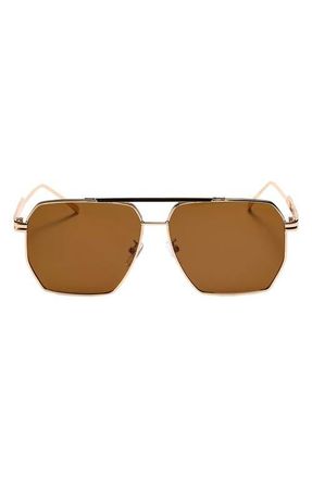 Fifth and Ninth Goldie 60mm Polarized Aviator Sunglasses in Gold/Brown at Nordstrom