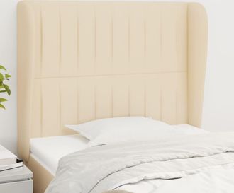 vidaXL Cabecero Con Orejas De Tela Color Crema 103x23x118/128 Cm Vidaxl