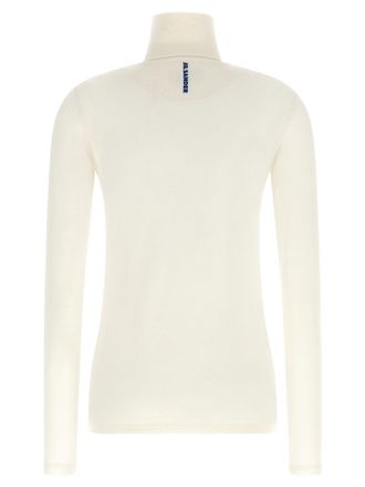 Jil Sander Virgin Wool Half-Zip Turtleneck Sweater - Ivory