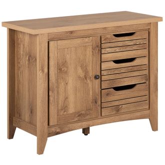 Beliani Beliani - Aparador Efecto Madera Clara 80 X 99 X43 Cm 1 Gabinete C&oacute;moda De 3 Cajones Agora