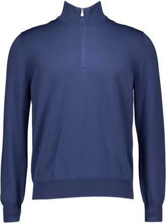 Gran Sasso Mock Zip Truien - Heren - Coltruien - Blauw - L - Katoen - Truien & Vesten