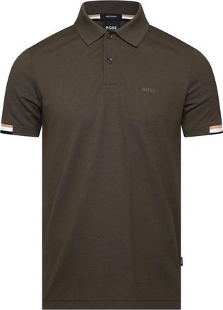 HUGO BOSS Mens 147 Rubberised Logo Polo Shirt in Green - Size X-Small