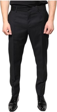 Dolce & Gabbana Zwarte wollen Skinny Dress Pants - Heren - Nette broeken - Zwart - S - Wol - Broeken