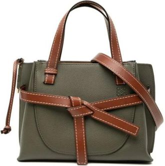 Loewe Pre-owned Handbags, female, Green, Size: ONE SIZE Pre-owned Leather Shoulder Bag