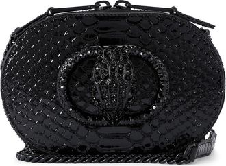 Kurt Geiger Small Chelsea Croc Embossed Leather Crossbody Bag in Black at Nordstrom