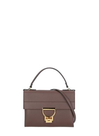 Coccinelle Textured Leather Shoulder Bag with Gold-tone Clasp