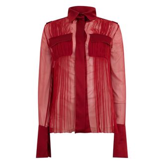 Alberta Ferretti Dames, Blouses & Shirts, Rood, Maat: S Zijde