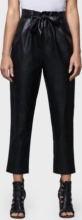 Dolce Cabo Vegan Leather Paperbag Pant In Black