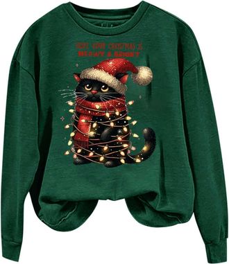 Generic Todays offers Special Deals Winter Sweatshirt for Women Ladies Autumn Winter Warm Christmas Cute Printed Sweatshirt Long Sleeve Pullover Hoodie Deals 