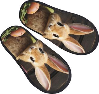 Generic Shoes Easter Egg Bunny With Mute Sole Slippers Reusable Cotton Slippers For Home Hotel Big Kid M