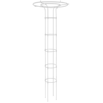 OEM Elevador Para Macetas - Estructura Metalica - Altura 90 Cm - Diametro Anillo 28 Cm - Color Rosa - 1 Unidad