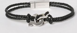 Ferragamo Bracciale Gancini Ferragamo in pelle e ottone