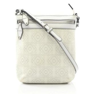 Loewe Pre-owned Cross Body Bags, female, White, Size: ONE SIZE Pre-owned Canvas Shoulder Bag