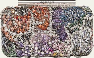 Alexander McQueen Bead & Crystal T-Bar Clutch Bag