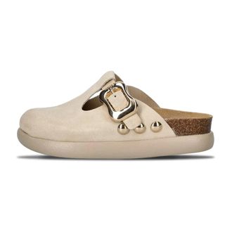 Scholl Schoenen, Dames, Beige, 36 EU, Leer, Flora Chunky Mule