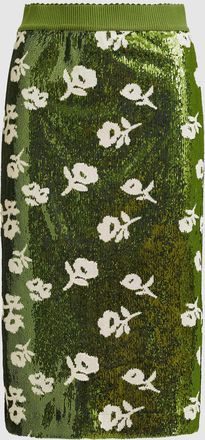 Essentiel Jupe Mi Longue Jorinda Vert Blanc