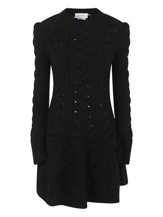 Alexander McQueen cable-knit open-work dress - Black
