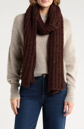 BCBGeneration Cozy Metallic Knit Muffler Scarf in Chocolate at Nordstrom Rack