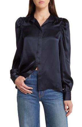 Frame Denim Gillian Silk Top in Navy at Nordstrom Rack, Size Small