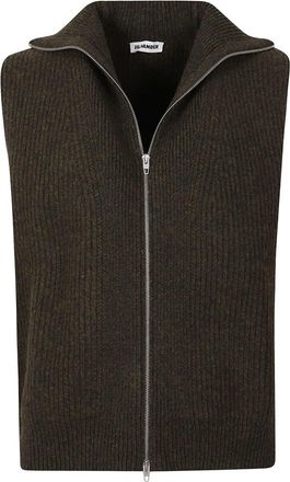 Jil Sander Gilet met rits - Heren - Spencers - Groen - M - Truien & Vesten