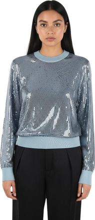 Bottega Veneta Sky Blue Embellished Crew Neck Sweater