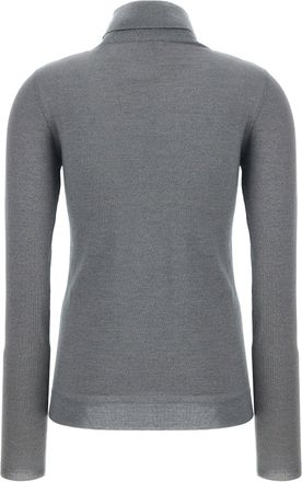 Brunello Cucinelli Sparkling Cashmere-Silk Turtleneck Sweater - Gray