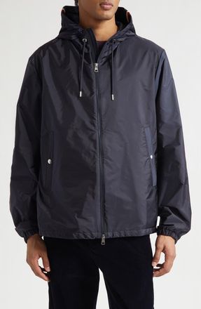 Moncler Grimpeurs Hooded Water Repellent Nylon Jacket in Navy at Nordstrom, Size 3