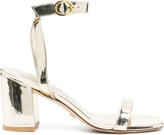 Stuart Weitzman Barelynude Wrap 100mm sandals - women - Calf Leather/Polyurethane/Calf Leather - 36,5 - Gold