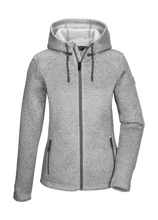 Killtec Fleecejacke KILLTEC KOW 5 WMN KNTFLC JCKT, Damen, Gr. 36, grau, Obermaterial: 100% Polyester, Jacken Fleecejacke, Strickfleecejacke mit verstellbarer 