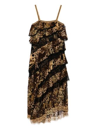 Camilla Era of Empires asymmetrische jurk met split - Bruin