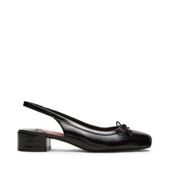 Steve Madden Loved Flat Shoe BLACK CRINKLE PATENT